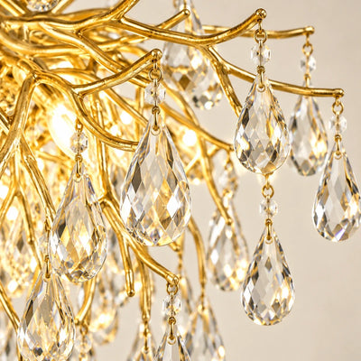 Bliss & Birch Gold Branch Crystal Chandelier