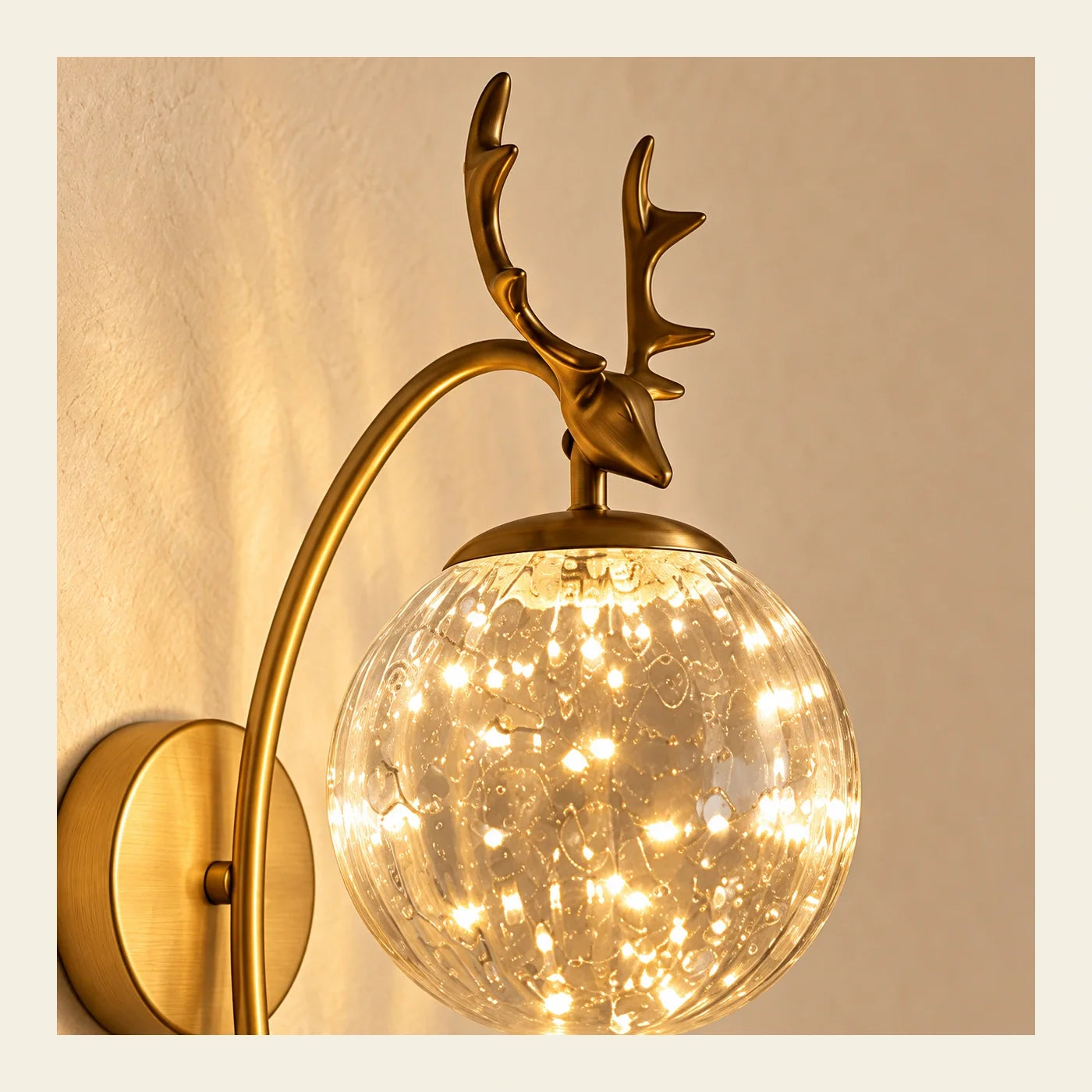 Bliss & Birch Antler and Bubble Globe Wall Sconce