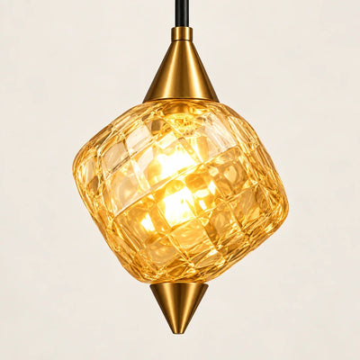 Bliss & Birch Amber Glass Double-Height Cluster Chandelier