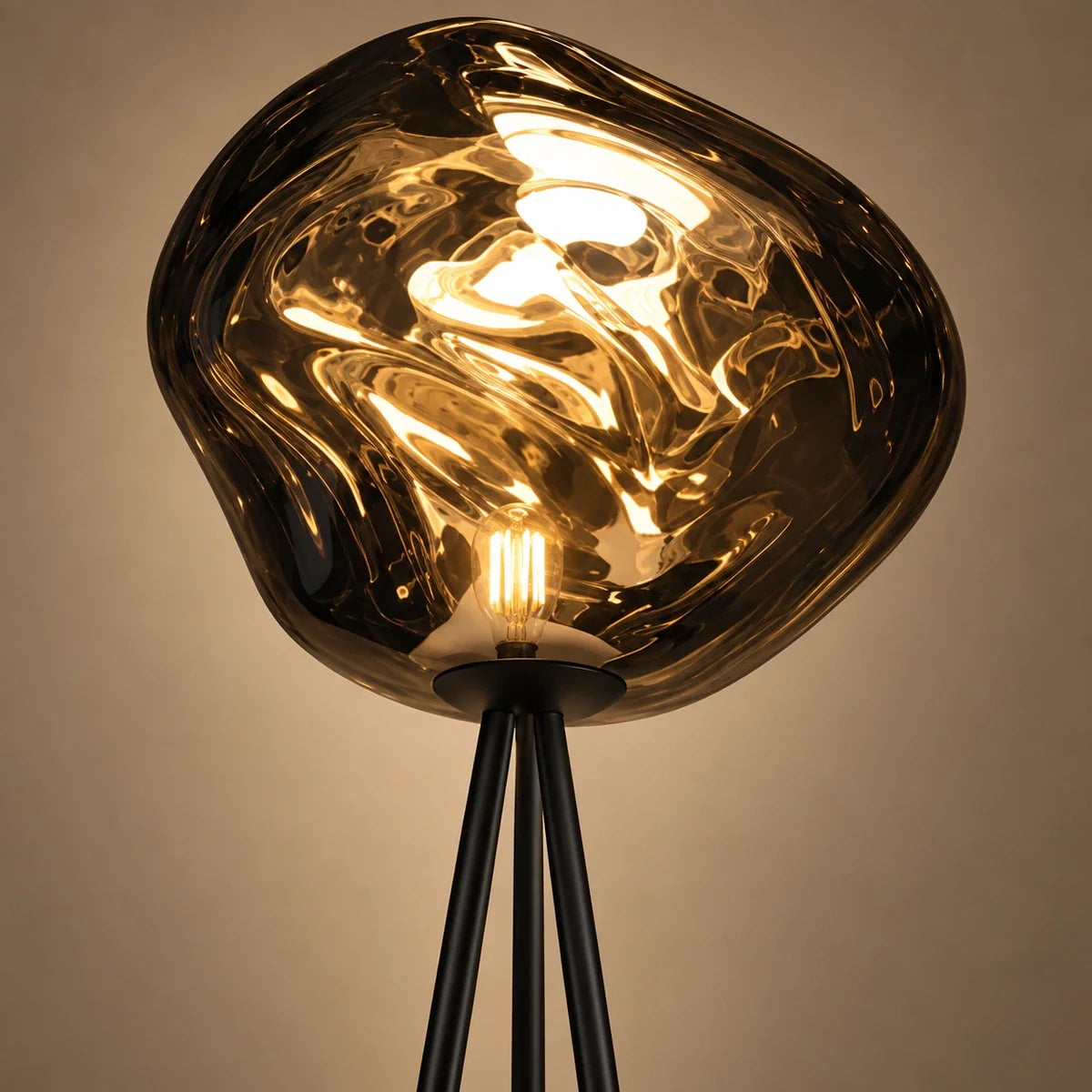 Bliss & Birch Smoke Globe Tripod Floor Lamp