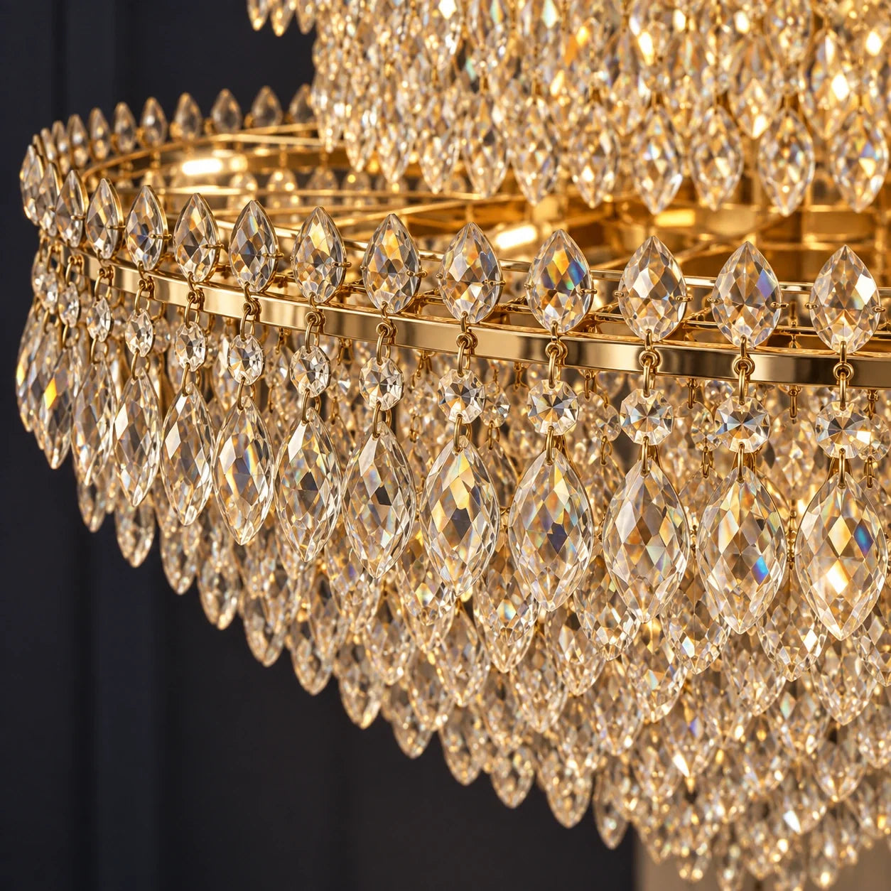 Bliss & Birch Grand Three-Layer Crystal Basket Chandelier