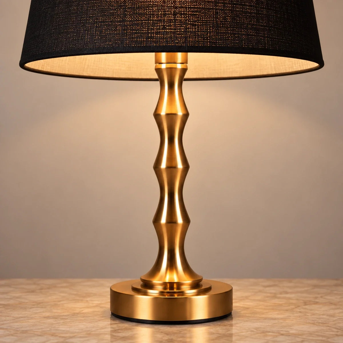 Bliss & Birch Copper Stem Black Shade Table Lamp