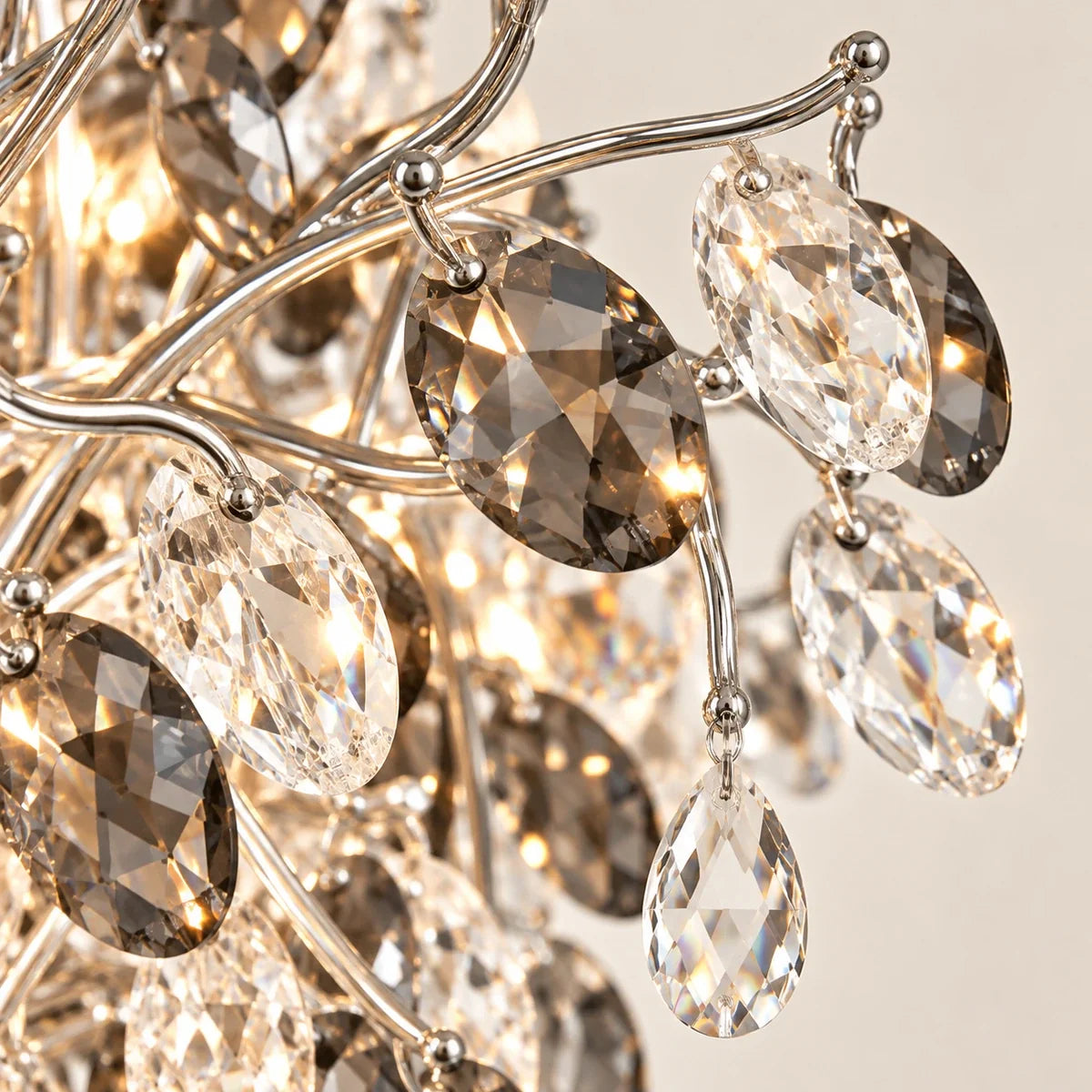 Bliss & Birch Silver Botanical Crystal Chandelier
