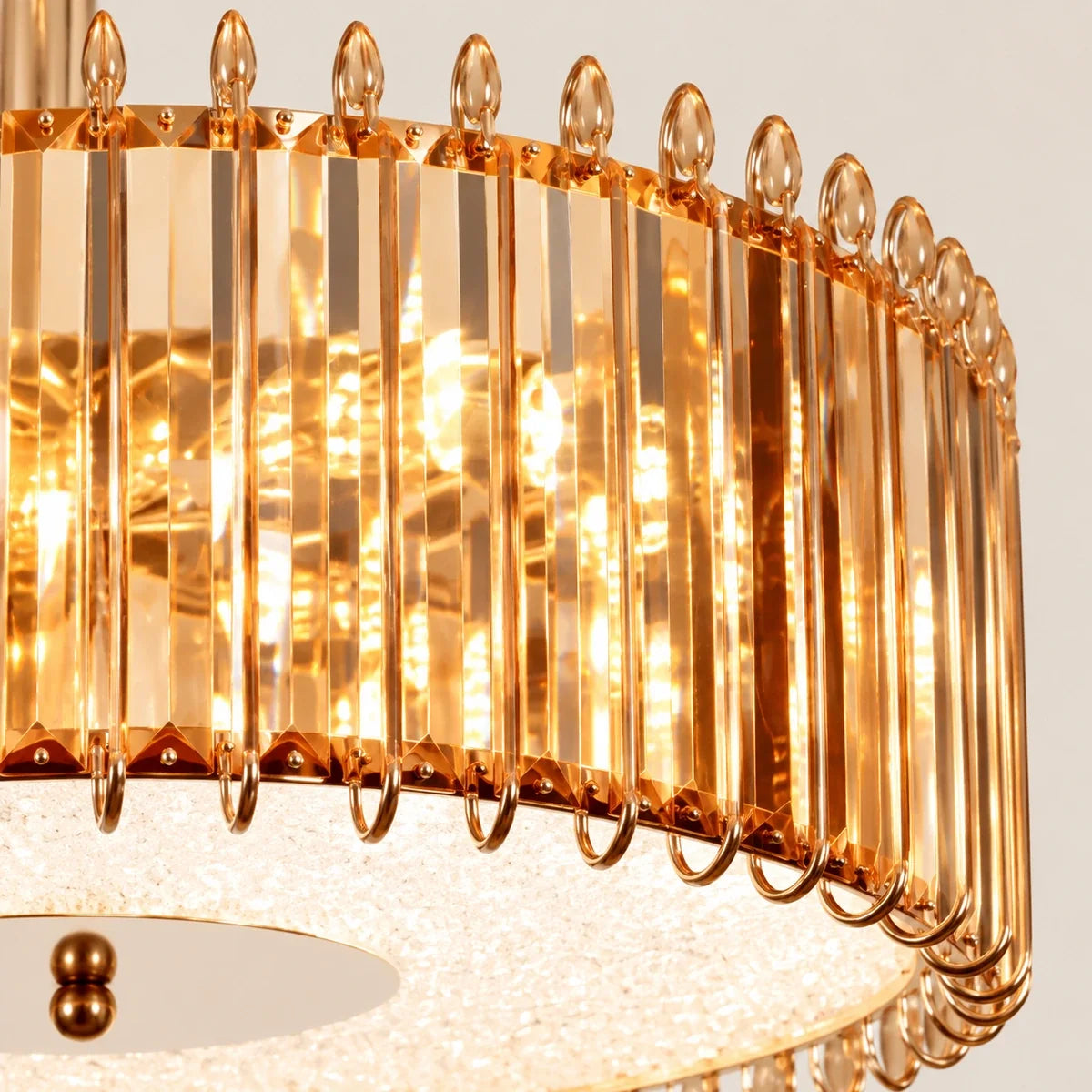 Bliss & Birch Amber Crystal Drum Chandelier