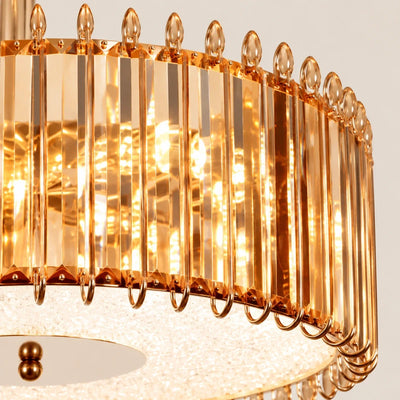 Bliss & Birch Amber Crystal Drum Chandelier