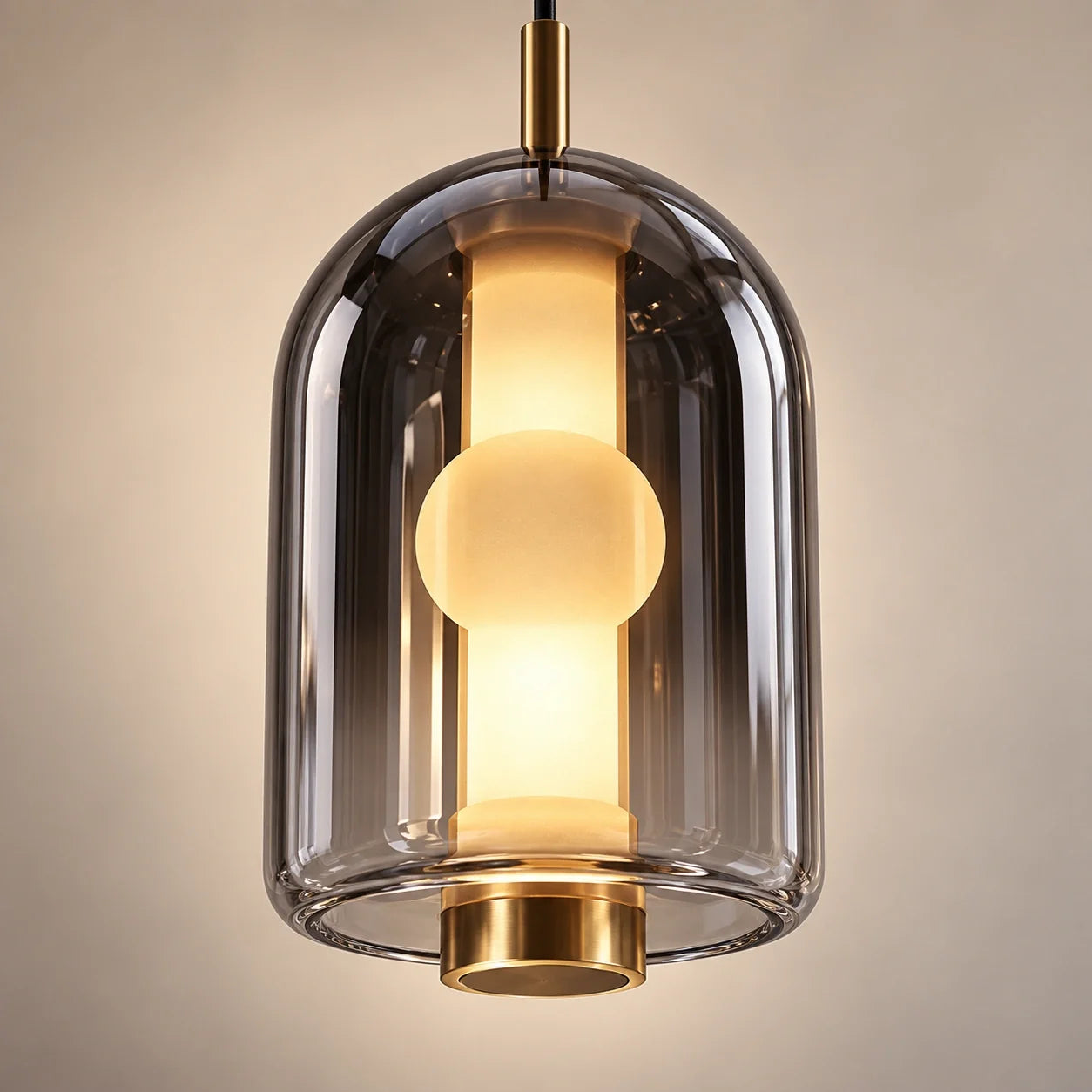 Bliss & Birch Smoke Capsule Glass Pendant