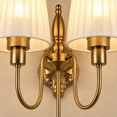 Bliss & Birch Classic Twin-Arm Pleated Shade Wall Sconce