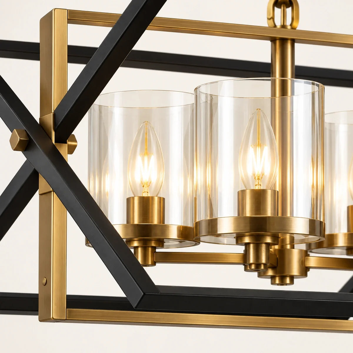 Bliss & Birch Geometric Lantern Four-Light Pendant