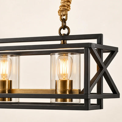 Bliss & Birch Rectangular Glass Frame Chandelier