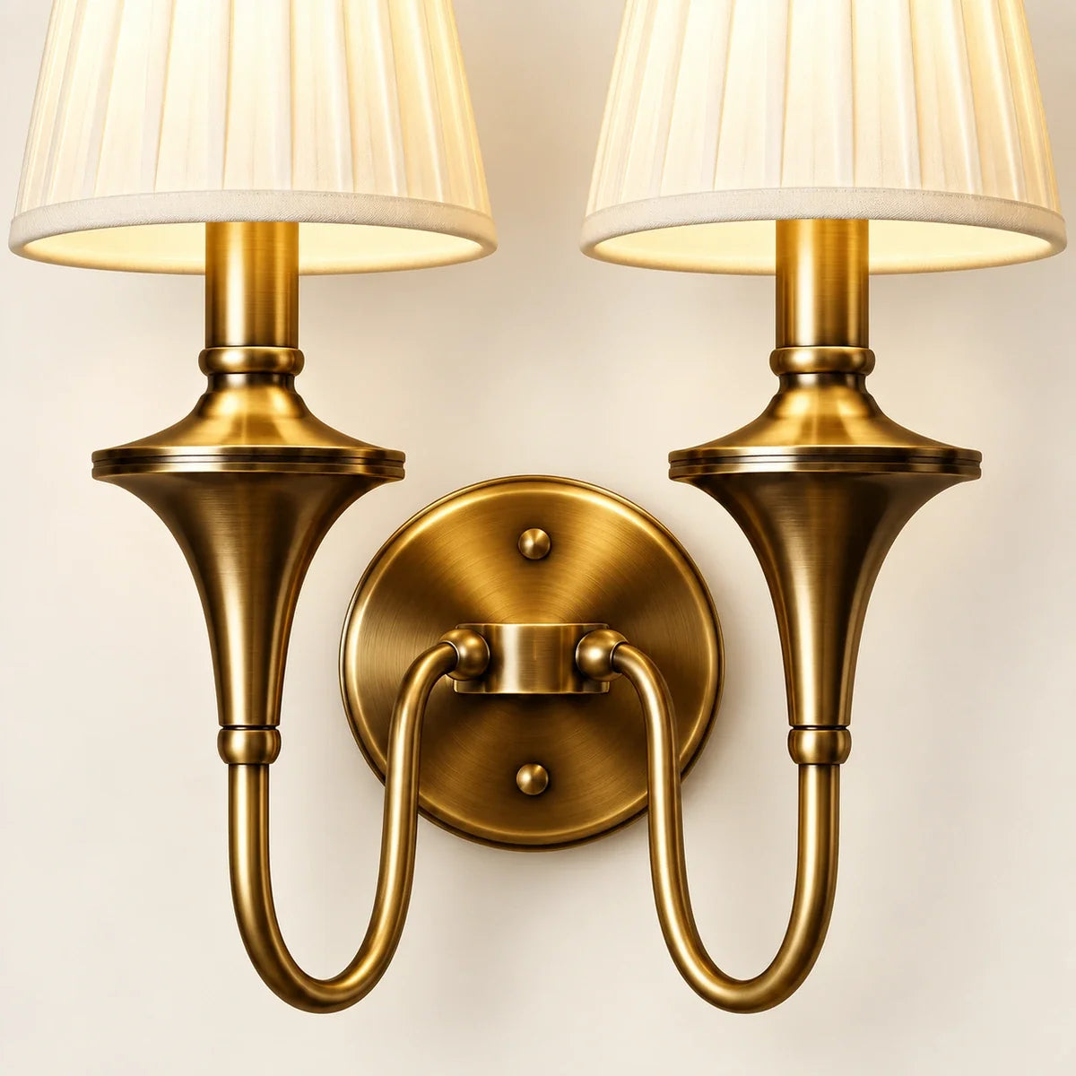 Bliss & Birch Double Arm Tapered Shade Wall Sconce
