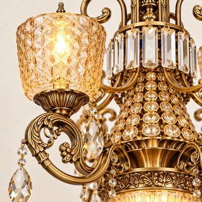 Bliss & Birch Amber Crystal Six-Light Chandelier