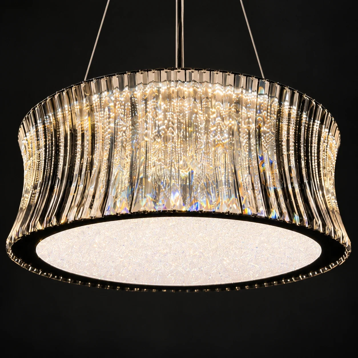 Bliss & Birch Smoked Faceted Drum Chandelier