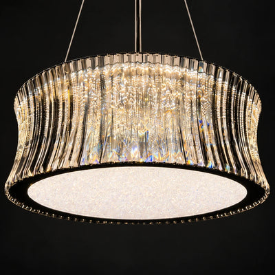 Bliss & Birch Smoked Faceted Drum Chandelier