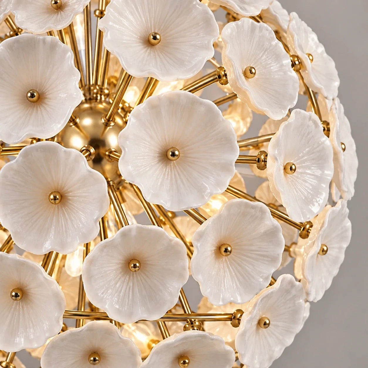 Bliss & Birch Three-Tier Ceramic Flower Chandelier