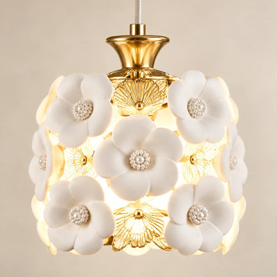 Bliss & Birch Floral Ceramic Five-Shade Pendant Cluster