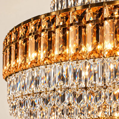 Bliss & Birch Tiered Amber Crystal Chandelier