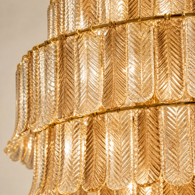 Bliss & Birch Tiered Ribbed Glass Cascade Chandelier