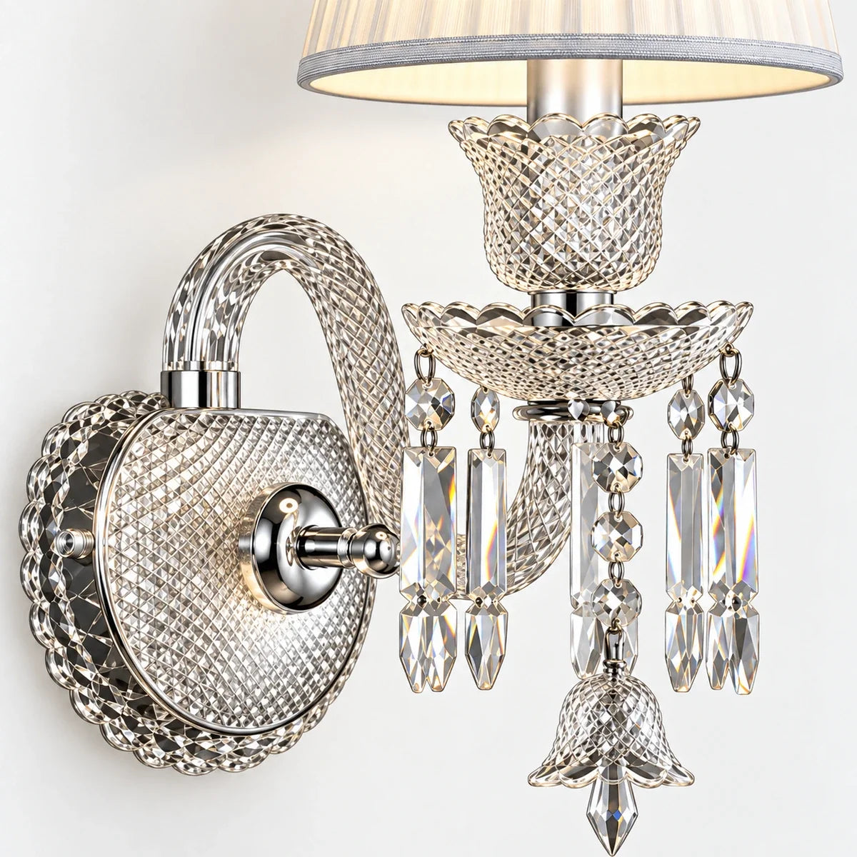 Bliss & Birch Crystal Accent Single-Shade Wall Sconce