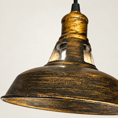 Bliss & Birch Distressed Antique-Gold Dome Pendant