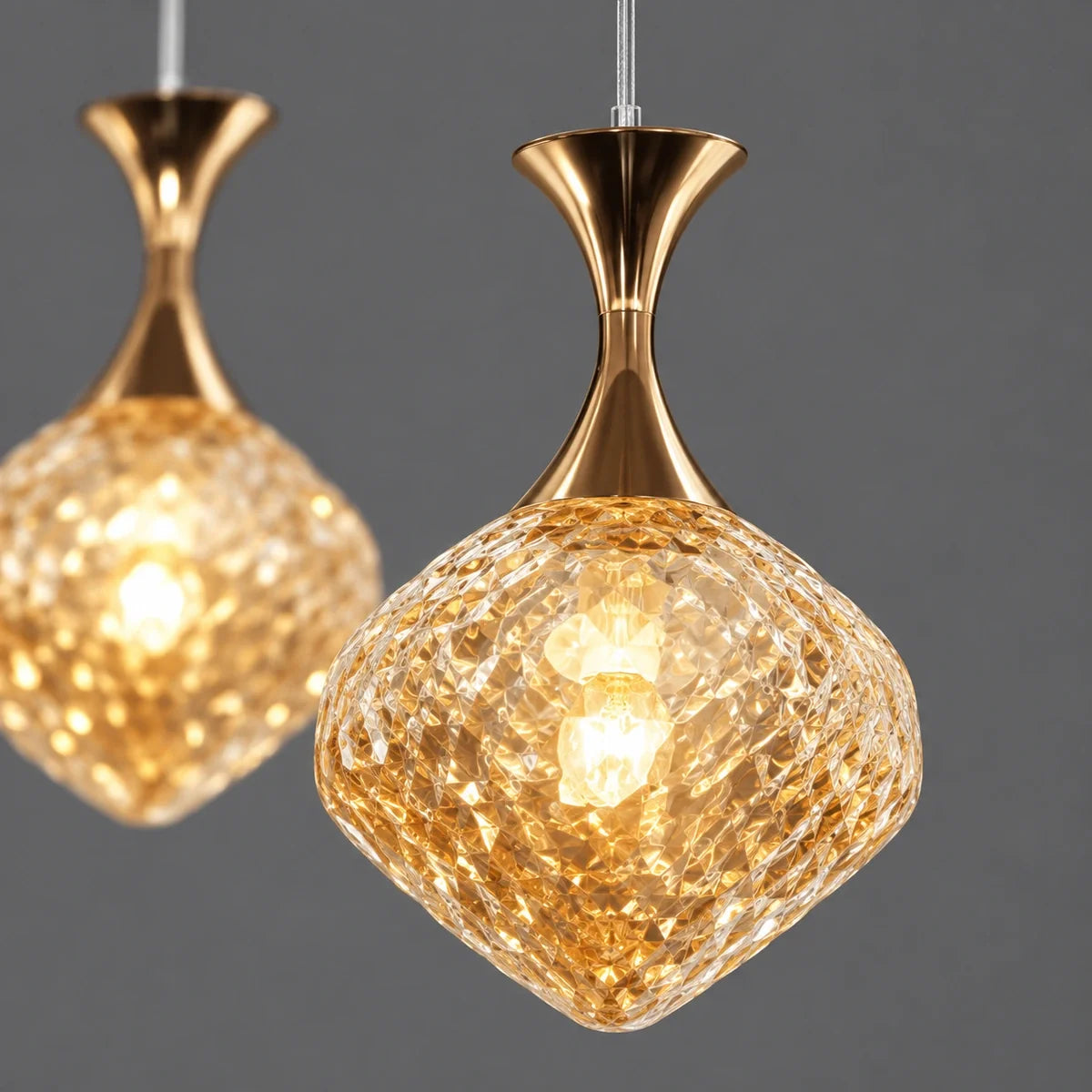 Bliss & Birch Five-Light Faceted Glass Cluster Pendant