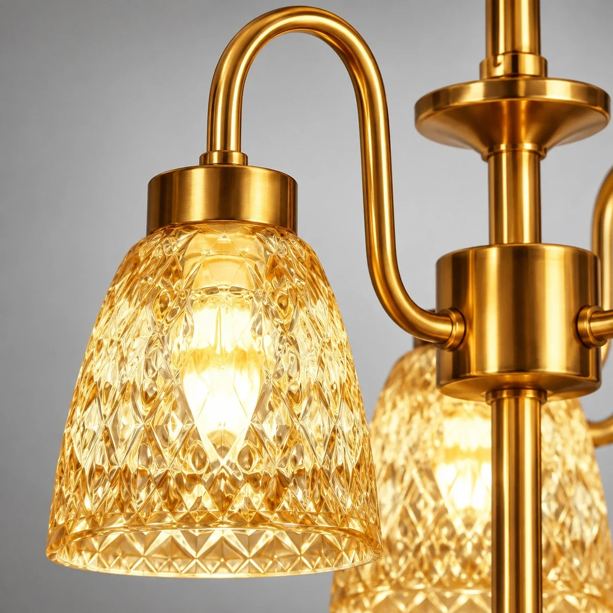 Bliss & Birch Four-Light Amber Glass Chandelier