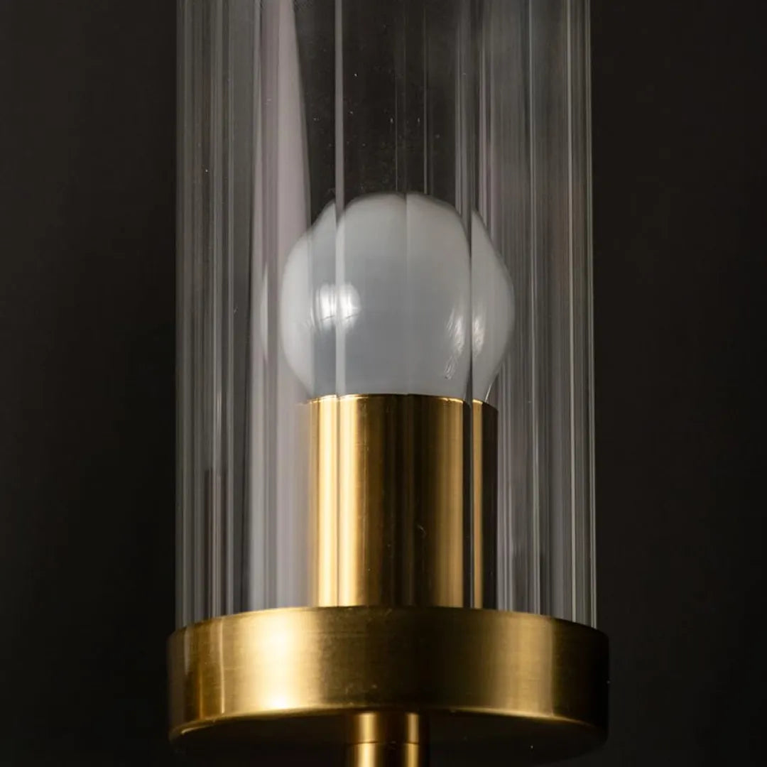 Dual Modern Cylindrical Glass Sconce