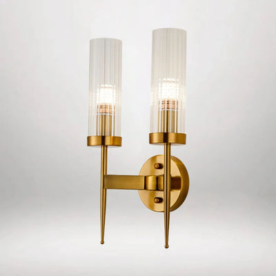 Dual Modern Cylindrical Glass Sconce