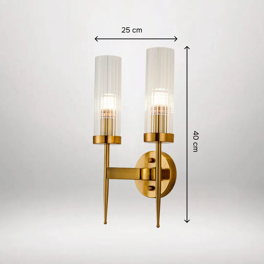 Dual Modern Cylindrical Glass Sconce