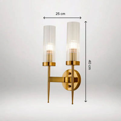 Dual Modern Cylindrical Glass Sconce