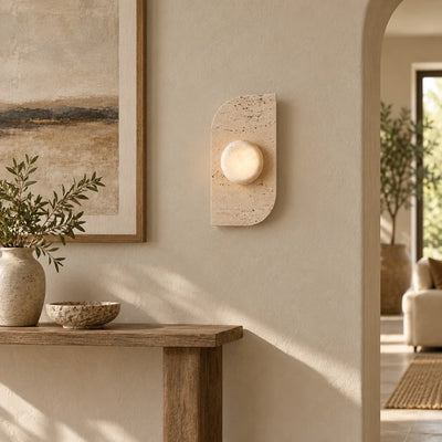 Bliss & Birch Dune Travertine Wall Lamp