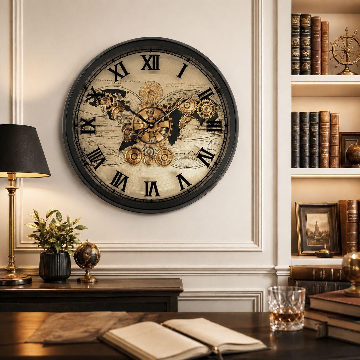 Moment Maker Luxury Designer Wall Clock With Moving Gear Mechanism Buy Wall Clock Online - Medium (Steel Body)