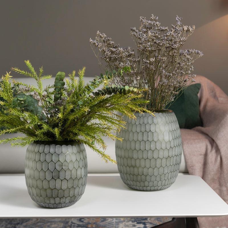 Harmony Hex Glass Vase | Decorative Table Vase | Modern Flower Vase for Living Room & Home Decor