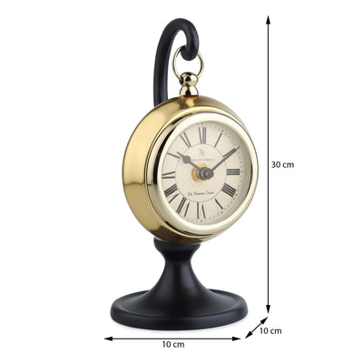 Seishi Table Clock | Minimal Desk Clock in Gold & Silver Finish for Office Decor