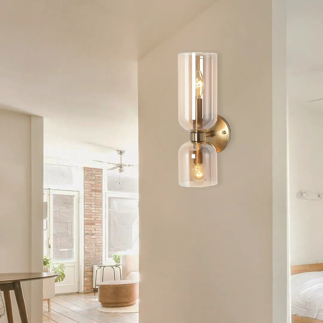 Hourglass Double Glass Wall Sconce (Pack of 2)