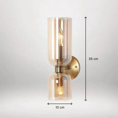 Hourglass Double Glass Wall Sconce (Pack of 2)