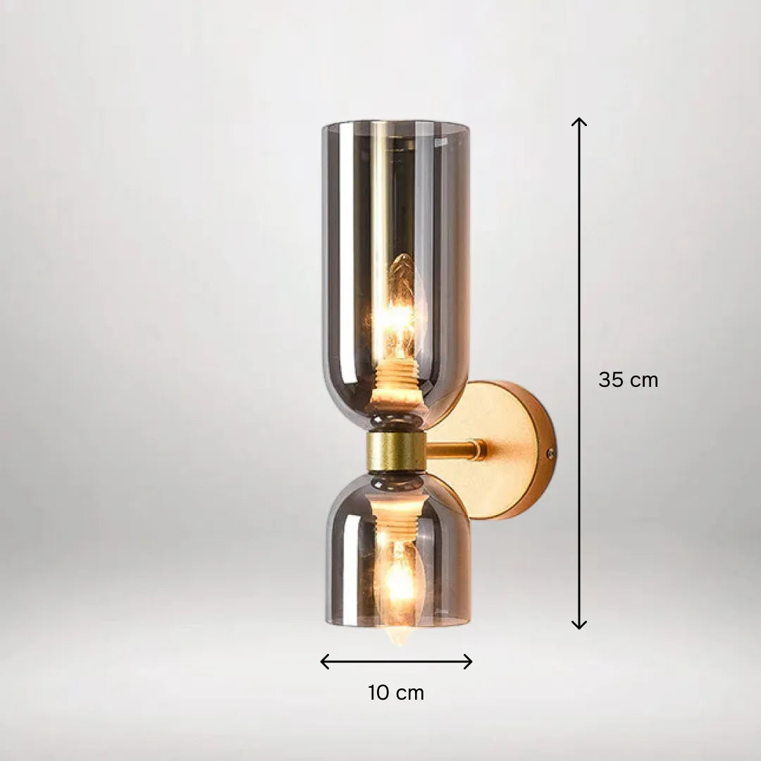 Hourglass Double Glass Wall Sconce (Pack of 2)