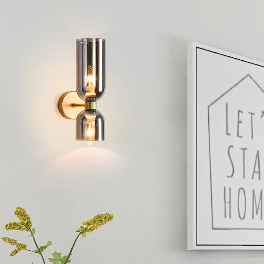 Hourglass Double Glass Wall Sconce (Pack of 2)