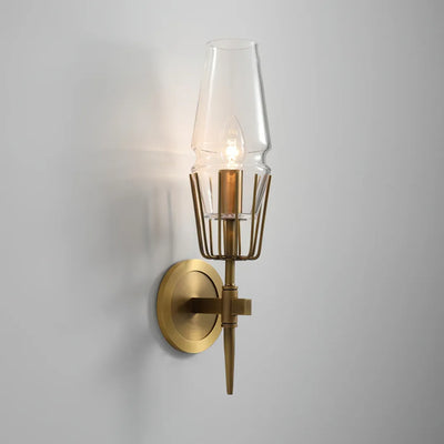 Diamond Shape Glass & Gold Sconce (Set of 2)