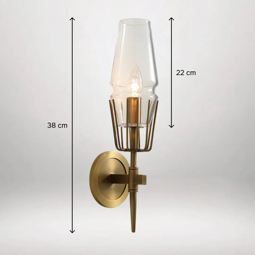 Diamond Shape Glass & Gold Sconce (Set of 2)