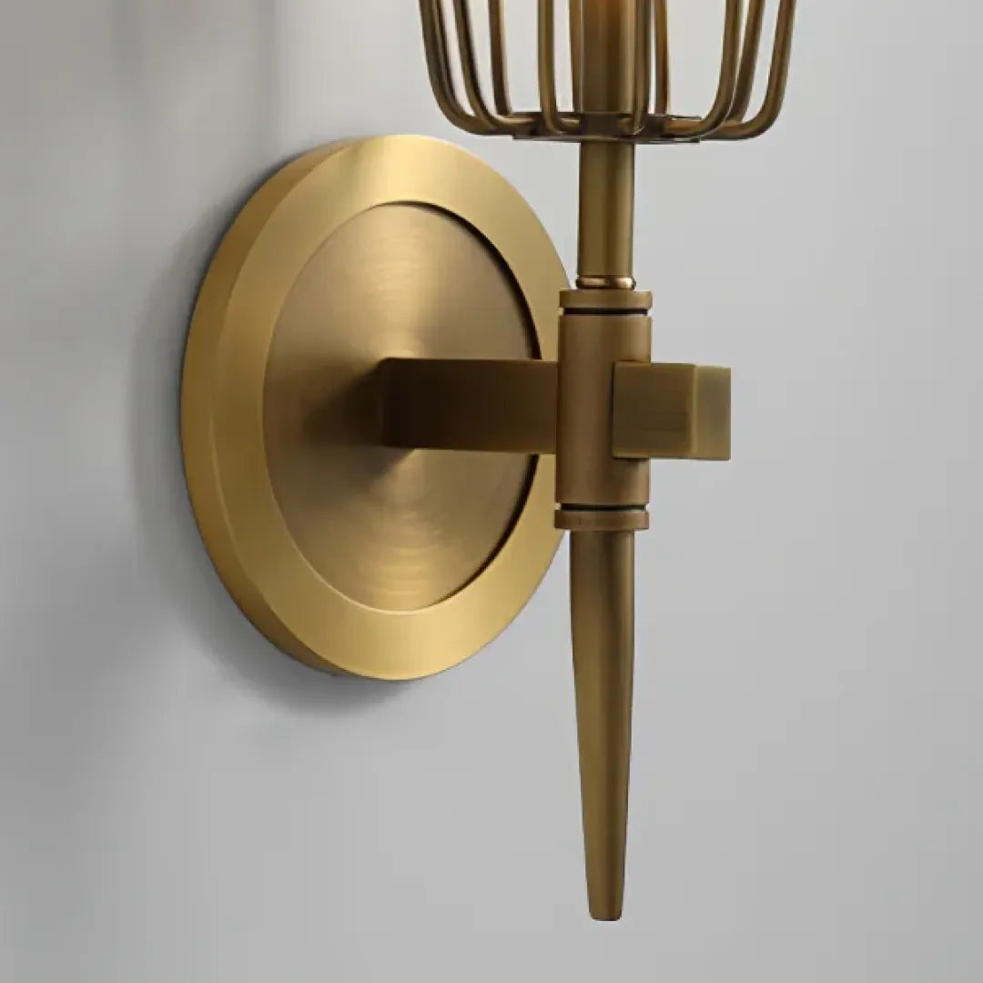 Diamond Shape Glass & Gold Sconce (Set of 2)