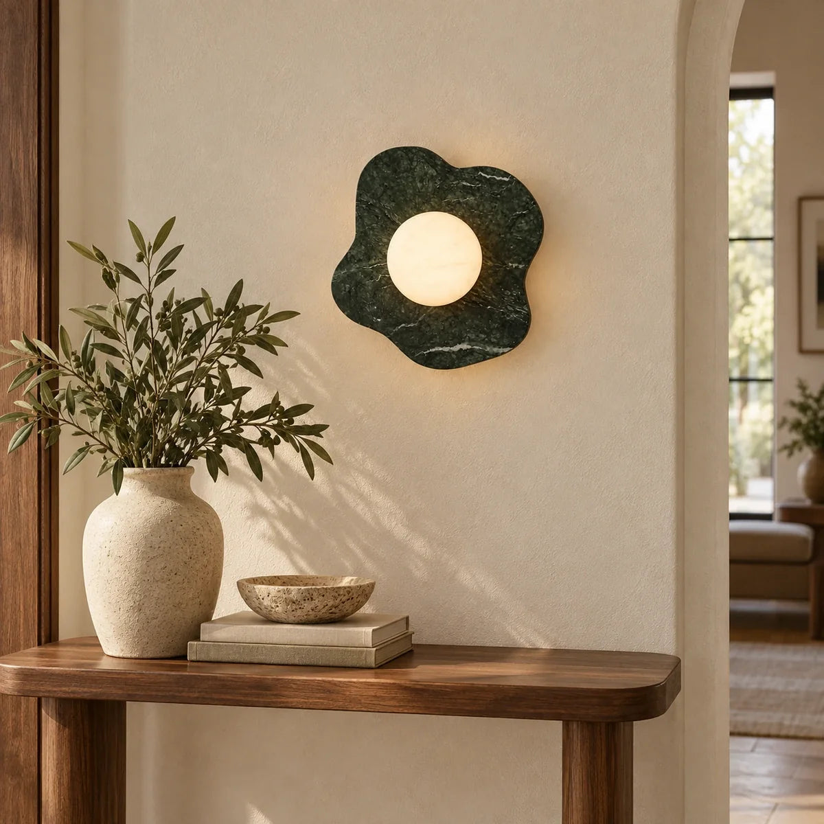 Bliss & Birch Green Cosmia Marble Wall Lamp