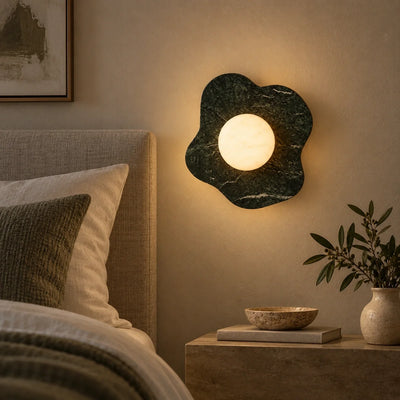 Bliss & Birch Green Cosmia Marble Wall Lamp
