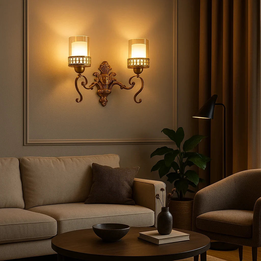 Vintage Twin-Light Wall Sconce