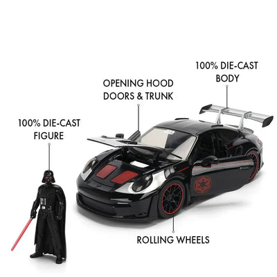 Porsche 911 GT3 RS w/ Darth Vader "Star Wars Hollywood Rides" – 1:24 Diecast by Jada