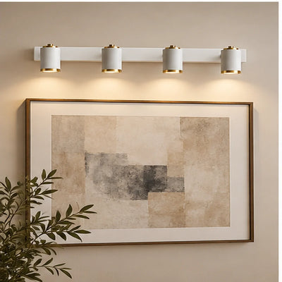Bliss & Birch White and Gold Four-Light Picture Light