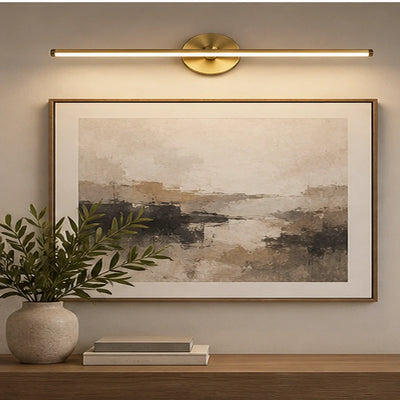 Bliss & Birch Antique Brass Round-Mount Linear Mirror Light