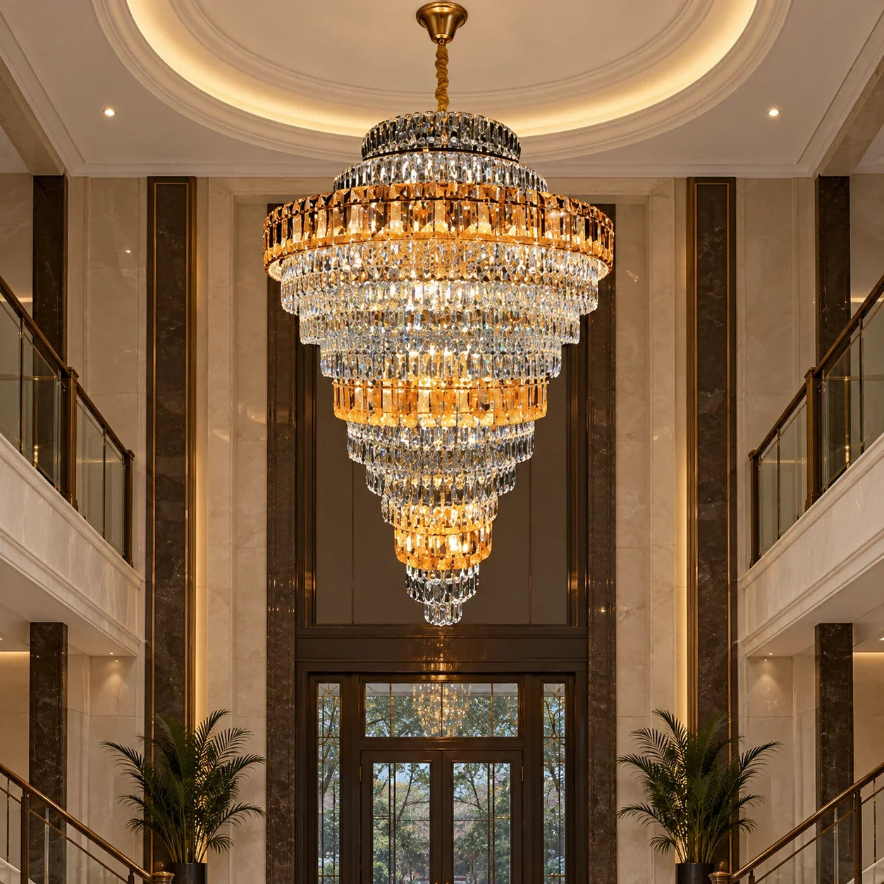 Bliss & Birch Tiered Amber Crystal Chandelier