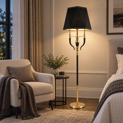 Bliss & Birch Three-Arm Shaded Floor Lamp