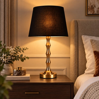 Bliss & Birch Copper Stem Black Shade Table Lamp