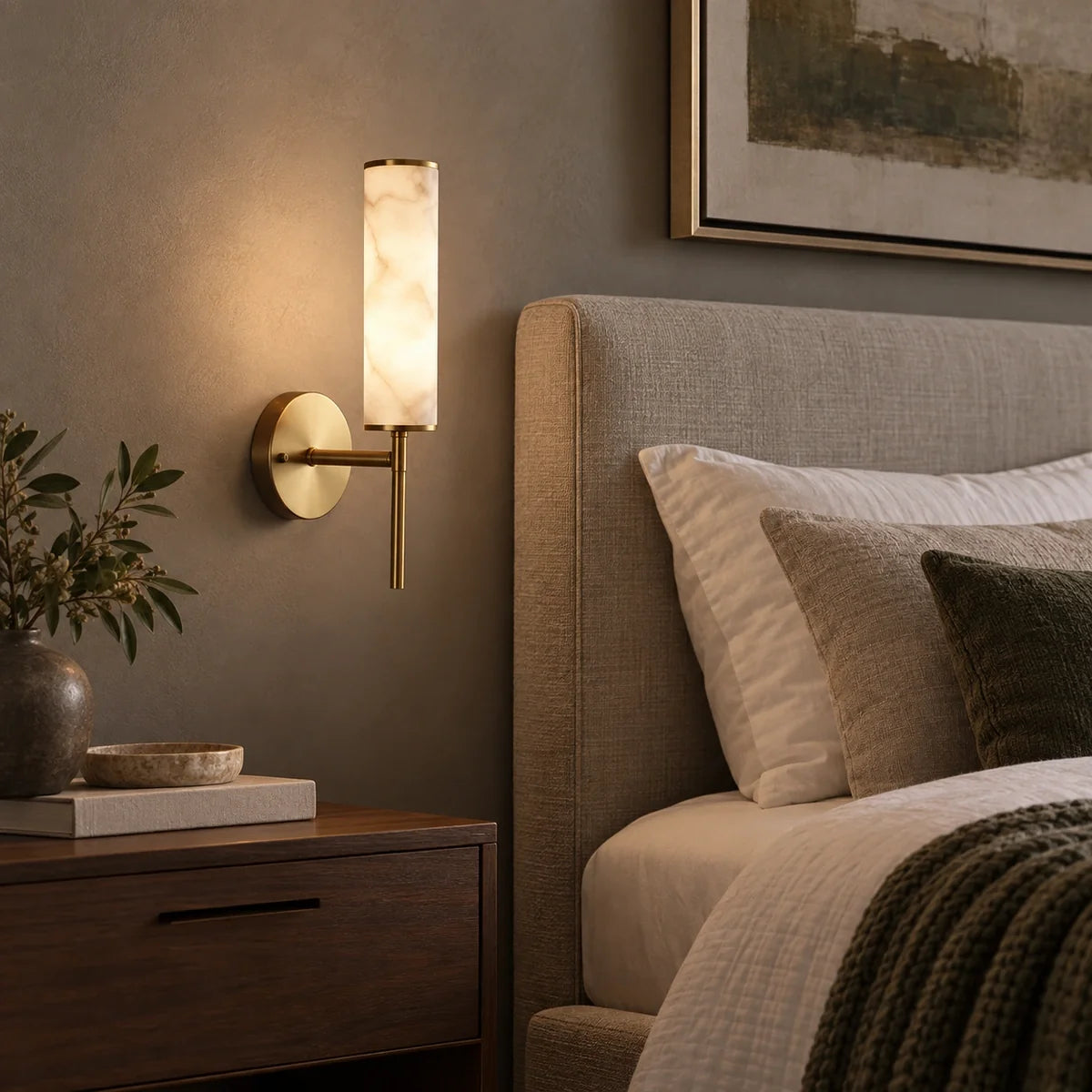 Bliss & Birch Alabaster-Look Bar Wall Sconce